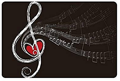 ZMvise Flannel Carpet Custom Music Note Door Floor Mat Indoor Outdoor Doormat Rugs Top Fabric Non-Slip Rubber Backing Entryways Rug 15.7x 23.6inch