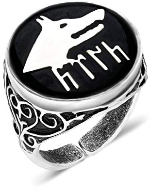 ÜLKÜCÜ Market Ring Edelstahl Herrenschmuck größenverstellbar Türkei Atatürk Bozkurt Göktürk Osmanli Silber
