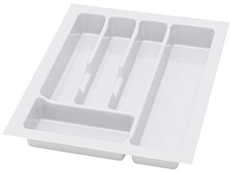 ALUSFERA Besteckkasten für Schubladen 40 cm – Schubladen Organizer mit Fächeraufteilung – Hochwertiger Schubladen Organizer Küche für Mehr Ordnung – Anpassbar und leicht zu reinigen - 330x430mm Weiß