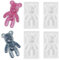 YODOOLTLY Lot de 4 moules 3D en silicone pour pendentifs en forme d'ours en peluche - Pour fabrication de bijoux - Pour moulage de résine époxy - Bricolage