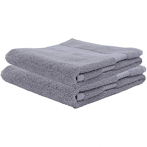 alpine swiss Handtuch-Set aus 100% Baumwolle, 2-teilig, weich und saugfähig 500 g/m² Badetücher 30 x 55 Grau