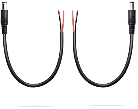 GINTOOYUN 2 Pack DC6330 Power Pigtails Cable, DC 6.3mm x 3.0mm Male Plug Jack to Bare Wire Open End, 1FT Power Supply Replacement Repair Cord, for All-in-one computer, 30cm
