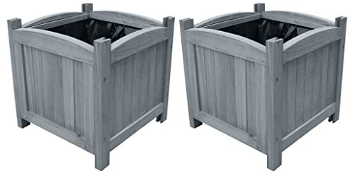 Garten-Hochbeete,Outdoor-Hochbett, Blumentöpfe, Gemüse, Obst, Kräuter für Outdoor, Terrasse, Garten,2 STK. 30x30x30 cm Massivholz Tanne