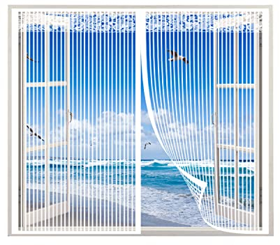 Mosquitera Ventana Magnetica,Mosquitera Magnética,Cortina de Malla Con Imanes,Se Cierra Automáticamente,Mantiene El Aire Fresco,No Requiere Perforación,S Fácil De Instalar,Para Puertas Y Ventanas