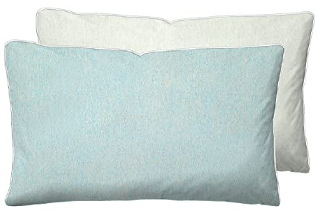 biberna Premium-Melange-Flanell Kopfkissenbezug 40x60 cm blau – Biber | 100% Baumwolle, wärmend & weich | mit Paspel & Reißverschluss | Winter-Kopfkissenbezug Uni | Modell 0840500