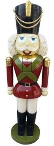 Casa Padrino Luxus Deko Skulptur Nussknacker Rot/Mehrfarbig/Grün H. 180 cm - Weihnachts Deko Figur - XXL Deko Skulptur - XXL Deko Figur - XXL Weihnachts Skulptur - Weihnachts Deko Accessoires
