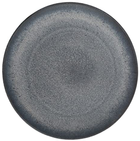 PintoCer - 2 x Platos Llanos Grandes de Ceramica de Gres, 29 cm, Platos de Cena, Apto para lavavajillas y microondas, Color: Azul. Mate