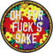 Lustiger Aufnäher Oh for F*ck's Sake Aufbügler Blumen Patch zum annähen/aufbügeln | lustiger Jeans Flicken mit Stickerei Flower Power Applikation für alle Stoffe | 70x70mm