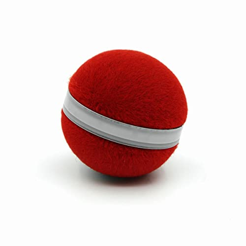 INF Interaktives Katzenspielzeug Ball, Intelligenter Interaktiver Katzenball mit LED-Licht, selbstdrehender 360-Grad-Ball mit USB-Kabel, 3 Modi, Ø 42mm, Rot