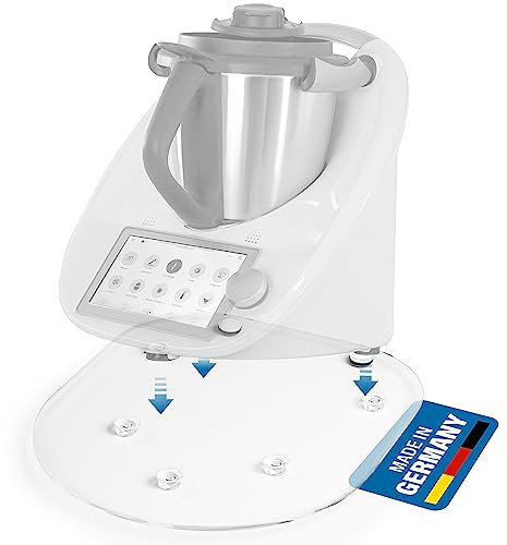 Schwanfeld® Premium Gleitbrett für Thermomix TM5, TM6 & TM31 [SCHÜTZT DIE WAAGE] - mit Teflon Füßen zum mühelosen verschieben - Gleitbrett aus edlem Acrylglas (einfache Reinigung) - MADE IN GERMANY