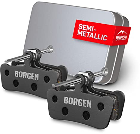 Borgen 2 Paar Bremsbeläge Fahrrad Scheibenbremse - Geeignet für Elixir 7 Trail, Elixir 9, Guide Ultimate, RSC - Semi-Metallic Kompatibel mit SRAM Bremsbeläge