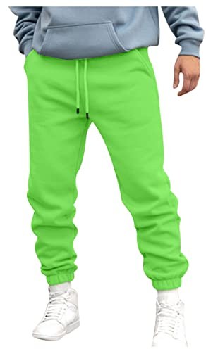 KONG JIMFAN Herren Sporthose Yoga Yogahose Fitness Jogginghose Herren Jogginghose Für Herren White Jogging Pants Baggy Trachtenhose Mens Casual Pants Weite Hosenbeine(Grün,XL)