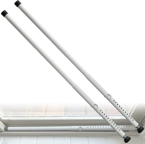 BsBsBest Sliding Door Security Bar 16.5 to 51 Sliding Door Lock 2 Pack Heavy Duty Sliding Glass Patio Door Window Security Bar Inside Childproof Adjustable Interior Extra Long White