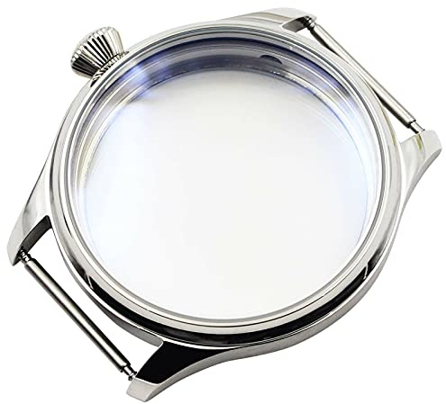 ZEZEFUFU 44MM Edelstahl Uhr Gehäuse Shell für 6497/6498 für Seagull ST3600/3621 Mechanische Uhr
