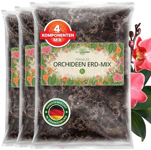 ORAGARDEN Orchideenerde für Zimmerpflanzen und Garten - 9L Orchideensubstrat für Pflanzen, Palmen, Blumen - 4 Komponenten Blumenerde