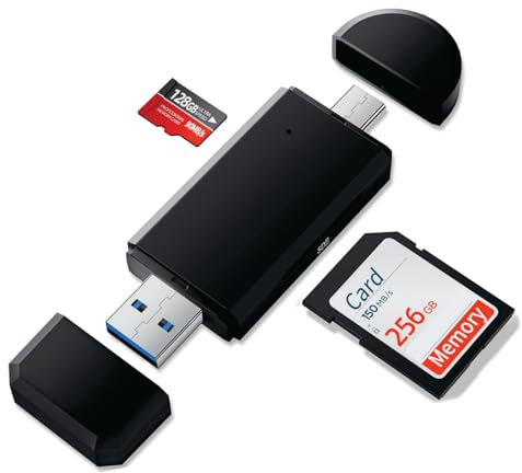 USB 3.0 Lecteur Cartes SD, USB C/Thunderbolt 3, Adaptateur Micro SD pour Macbook Pro, MacBook, iMac, Samsung S20/S10/S9/S8, Huawei P50/P40/P30/P20/Mate 40/30