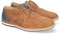 82670 Zapatos Hombre Elegantes con Detalles en Contraste, Suela Antideslizante, Puntera Redondeada y Cierre de Cordones Ideal para Eventos. Camel Talla 44