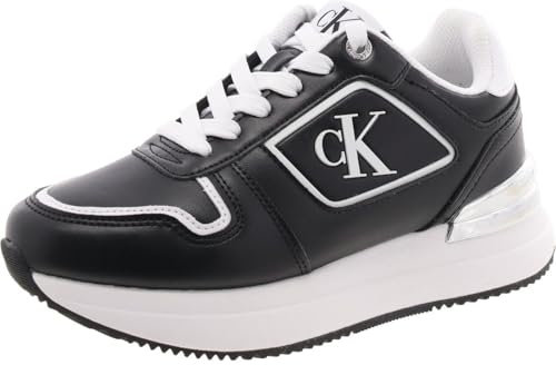 Calvin Klein Damen Vidya Sneaker, Schwarz/Weiß 001, 38.5 EU