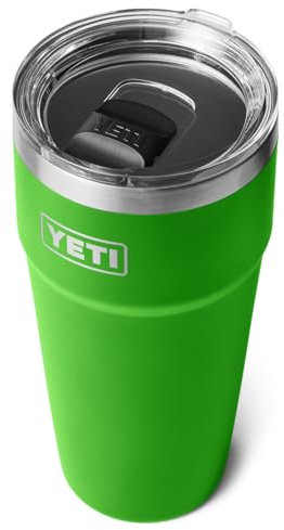 YETI Rambler Cup, Vacuum Insulated Stainless Steel Stackable Cup with Magslider Lid, Canopy Green, 30 oz (887 ml)