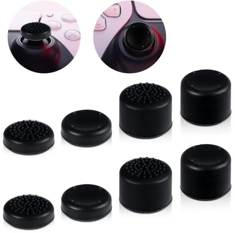 8pcs Thumbstick Grip Caps for PS Portal, Silicone Analog Cover Gamepad Thumb Controller Stick Comprehensive Protection Joystick Cover Button Cap Cover Caps Accessories for Playstation Portal(Black)
