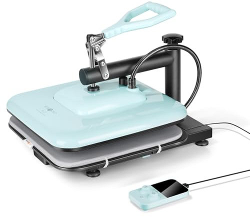 HTVRONT Heat Press Machine for T Shirts - 15x15 Swing Away Shirt Press Machine - Professional Heat Press for Sublimation, Vinyl, Heat Transfer Projects, Heats Up Fast & Distribute Heat Evenly (Blue)