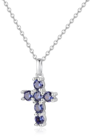 GAVU Firmungs-Halskette mit 925 Sterling Silberkette mit Kreuz Anhänger Konfirmationskette für Damen