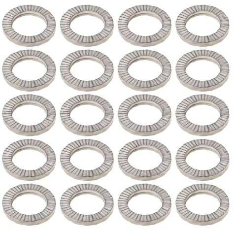 ECSiNG 20 Pièces M8 Rondelles en Acier Au Manganèse Rondelles de Verrouillage à Double Pile Diamètre Extérieur 13,5 Mm épaisseur 2 Mm pour Répartir La Pression des Boulons Et des écrous