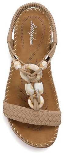 Littleplum Damen Sandalen Frauen Sommersandalen Flache Bequem Sandaletten