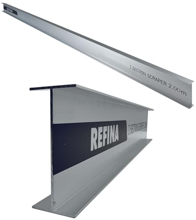 REFINA 6'7 (2.00m) I-Section Scraper Tool for Levelling, Flattening, Scraping & Render Finishes - 75 x 30mm Profile w/Straight Edge & Non-Marking Finish - Lightweight & Durable Aluminium I-Bar