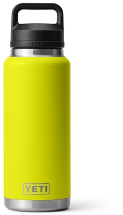 YETI Rambler 36 oz Bottle, Leakproof, Vacuum Insulated, Stainless Steel with Chug Cap, Firefly Yellow