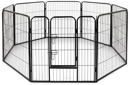 Welpenauslauf Gehege Zwinger Laufstall Hundezaun Tiergehege Hundekäfig Gitterzaun Auslauf 12-TLG. 80cm hoch Kleintierstall, Kleintiergehege, Transportgitter, Hasenauslauf, Campingzaun, Campinggitter,