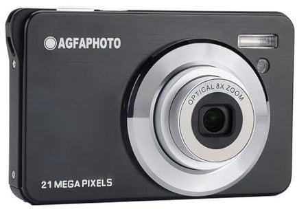 AGFA Photo Realishot DC8300 - Fotocamera digitale compatta, 18 MP, video Full HD, schermo LCD da 2,7, zoom ottico 8x, batteria al litio, colore nero