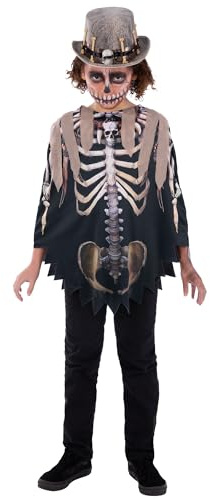 Smiffys Kids Unisex Voodoo Witch Doctor Poncho Halloween Fancy Dress Outfit Children’s Black Magic Costume for Boys and Girls, One Size
