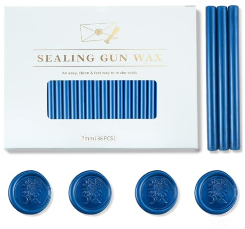 36Pcs Navy Blue Wax Seal Sticks, 7mm for Mini Glue Gun Sealing