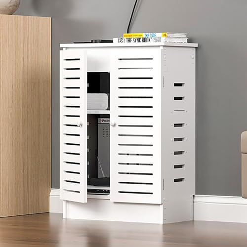 Nordivo WLAN Router Aufbewahrungsschrank, PVC Belüfteter Routerkasten, Modem Kabelmanagement Box, Steckdosen- und Kabelorganizer, Router Abdeckung für Zuhause und Büro(White,50x70x25cm/19.7x27.6x10)