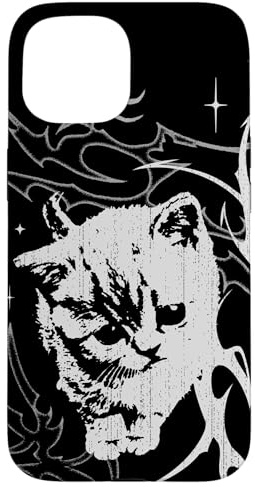 Y2K Cat Cute Emo Goth 90s 2000s Grunge Vintage Graphic Case for iPhone 15