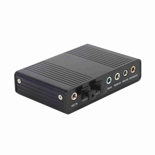 Ejoyous Carte Son USB, Carte Son Externe Carte 6 Canaux avec Entrée/sortie SPDIF USB 2.0 pour PC Portable Plug & Play Enregistrement/lecture 48/44 KHz