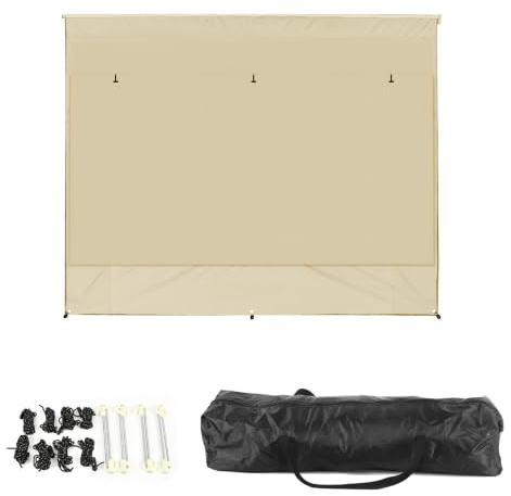 Sonnenschutz Wohnmobil Vorderwand 2.7x2,4 m, UPF 50+ Schutz Regenfest | Vorderwand für Markise mit Winddicht Sonnenschutz Sichtschutz für Wohnmobile Camping, Sunblocker Markise für 7mm Kederleisten