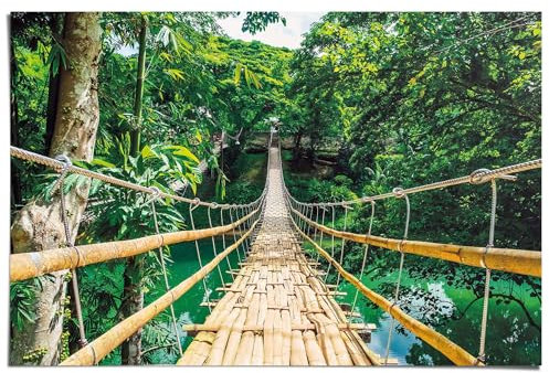 REINDERS Poster, Jungle Bridge, Schlafzimmer, Poster, Wanddeko, Room Decor, 150 gr. glänzend Bilderdruckpapier, Grün, 61x91,5cm