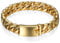 OIDEA Herren Armband Panzerkette Gold: 12mm Breit Exquisit Armkette Panzerarmband Kettenarmband Armreif Armschmuck Handgelenk 21cm Schmuck Geschenk für Männer Vater Freund