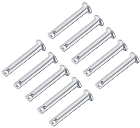 sourcing map Perni a foro singolo, 5 mm x 30 mm, testa piatta in acciaio zincato, 10 pezzi