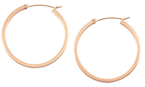 Happiness Boutique Orecchini a Cerchio Medi in Oro Rosa | Classici Orecchini Tondi a Cerchio Bijoux Acciaio Inossidabile