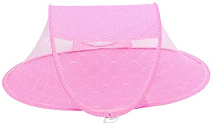 DEBAIJIA Kleinkind Baby Moskitonetz Zelt Pop-up Automatik tragbar Ausziehbares Klappbett Krippe Neugeborene Kinderbetten Insekt Schild Netting Schutzhülle Weich Atmungsaktiv Tragbar für Outdoor-Reisen