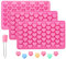 BREEZO Heart Shape Silicone Chocolate Molds, 3 Pieces 55-Cavity Candy Gummy Molds Ice Cube Baking Accessoire for Party Cake Decoration with 1 Dropper