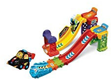 VTech - Tut Tut Bolides - Tremplin Cascades De L'Extrême Et Lucas, Roi du Championnat, 1 Univers De Jeu- 1 Voiture - Version FR