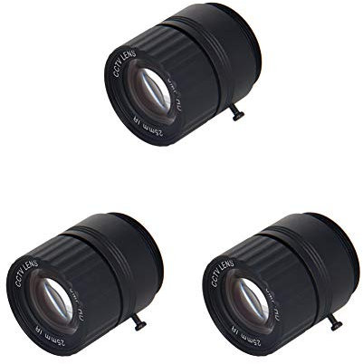 Othmro Lot de 3 lentilles de surveillance manuelles CS 3 MP CCTV F1.4 Longueur focale 25 mm