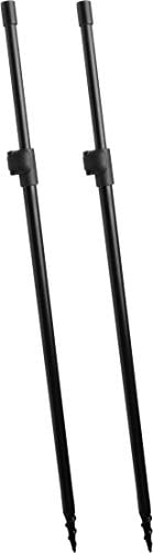 Storfisk fishing & more 2er Set Teleskop-Bank Sticks aus Aluminium mit englischem Gewinde, höhenverstellbar, schwarz, Länge:60-100 cm, Typ:Schnellverschluss/Schraub-Spitze