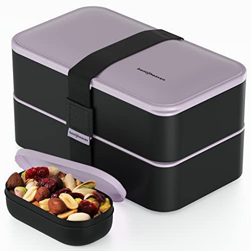 Premium Bento-Lunchbox in 8 modernen Farben, 2 Fächer, auslaufsicher, inklusive Saucenbehälter, Trennwand, japanische Bento-Box für Erwachsene und Kinder, Mikrowelle und Spülmaschine Sicher