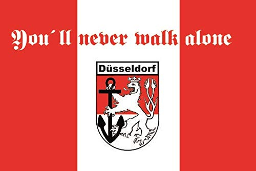 U24 Aufkleber Düsseldorf never walk alone Flagge Fahne 8 x 5 cm Autoaufkleber Sticker
