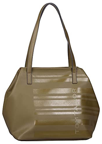 TOM TAILOR bags MIRI STRIPE PRINT Damen Shopper L, sage, 42x20x28